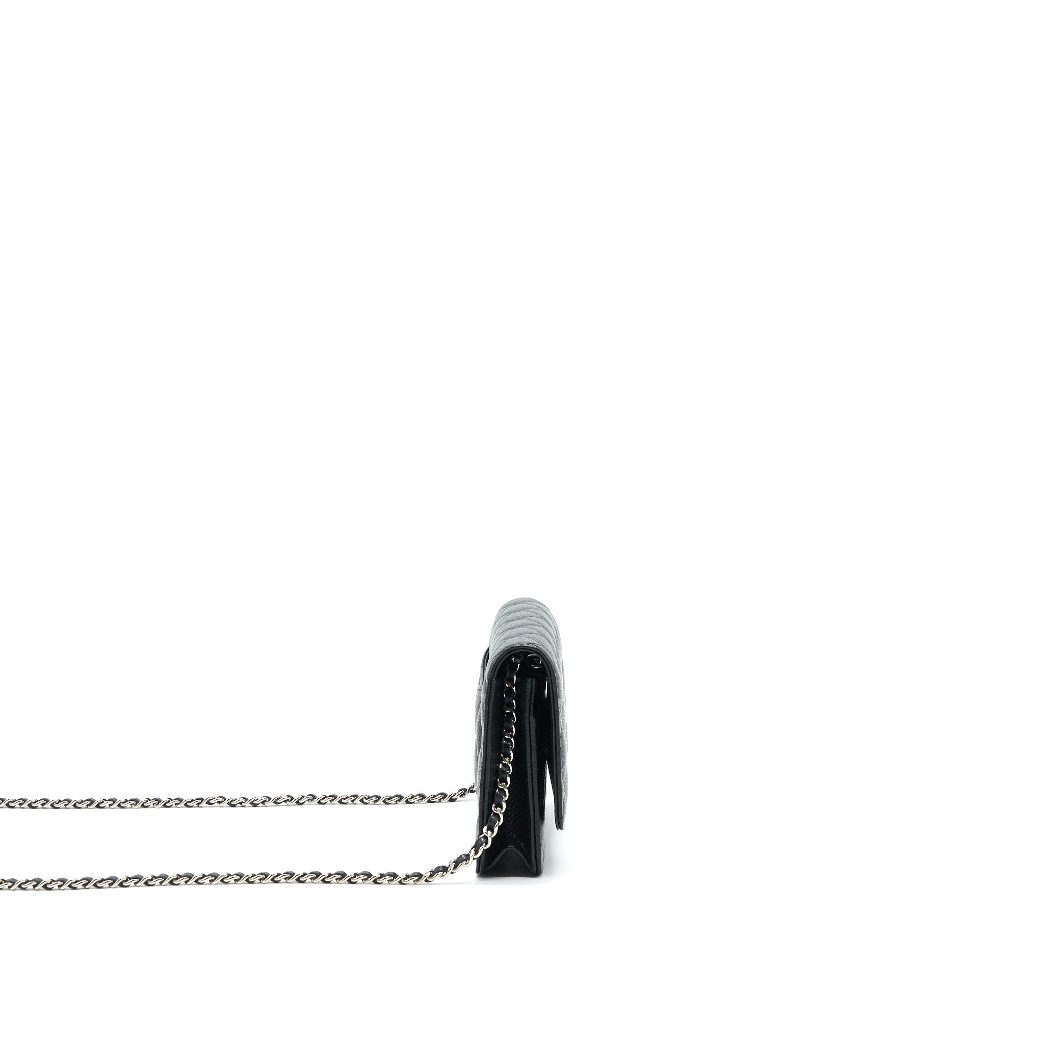 CHANEL CAVIAR CLASSIC WALLET ON CHAIN BLACK CAVIAR SHW