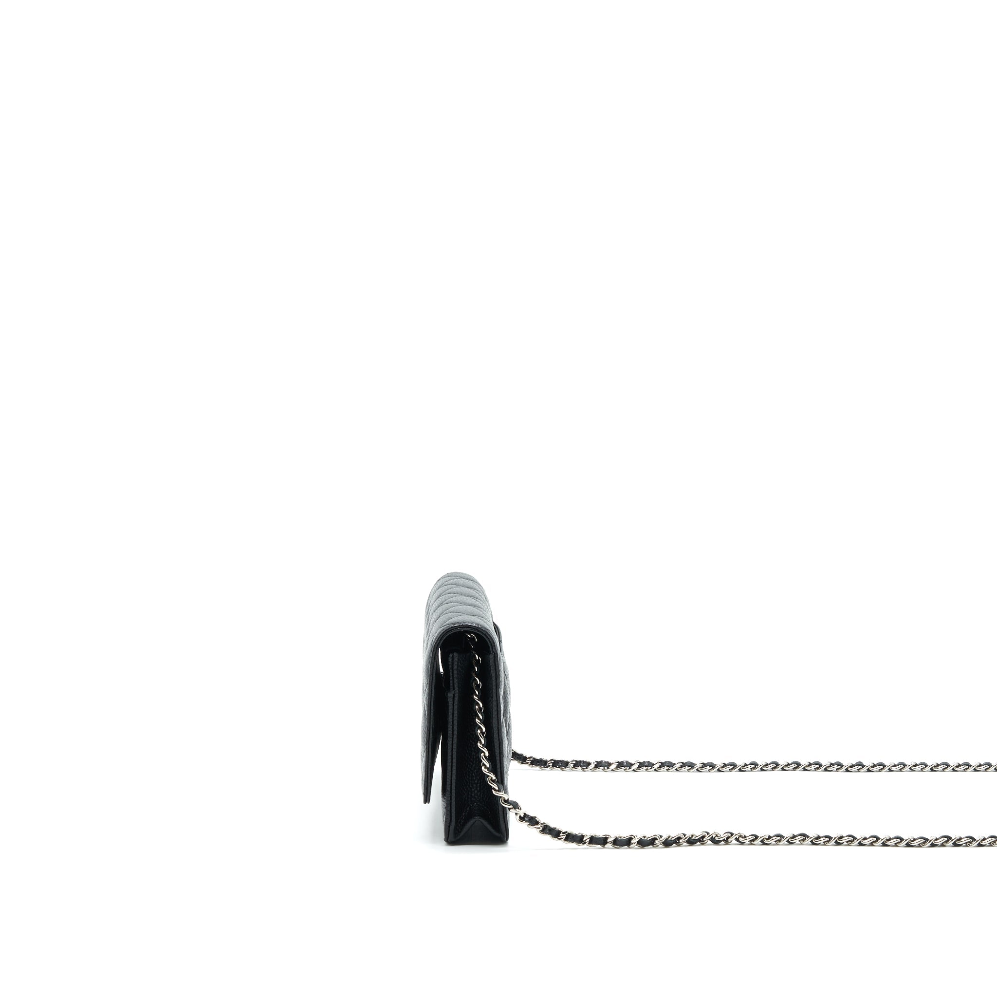 CHANEL CAVIAR CLASSIC WALLET ON CHAIN BLACK CAVIAR SHW