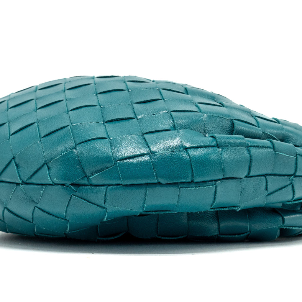 BOTTEGA VENETA MINI JODIE LAMBSKIN BLUE GHW