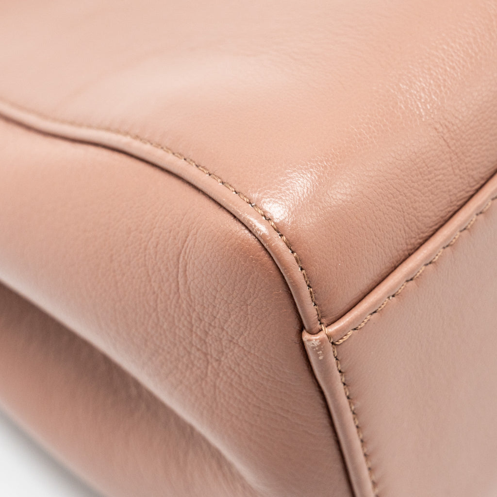 FENDI MINI PEEKABOO BAG LAMBSKIN DARK PINK SHW