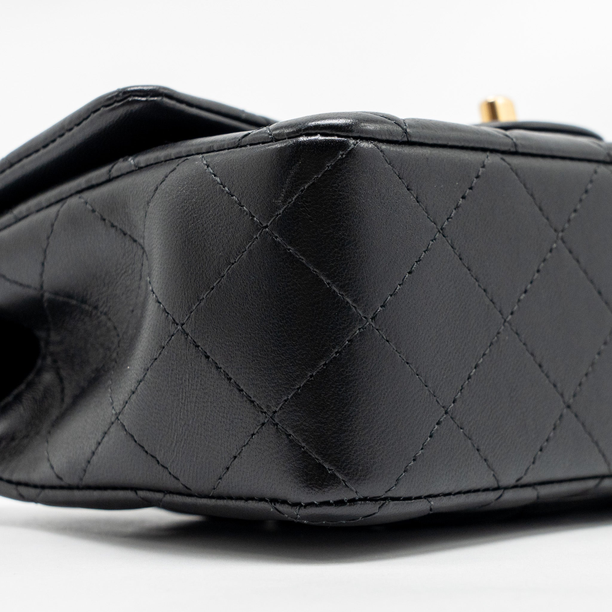 CHANEL TOP HANDLE MINI RECTANGULAR LAMBSKIN BLACK GHW (MICROCHIP)