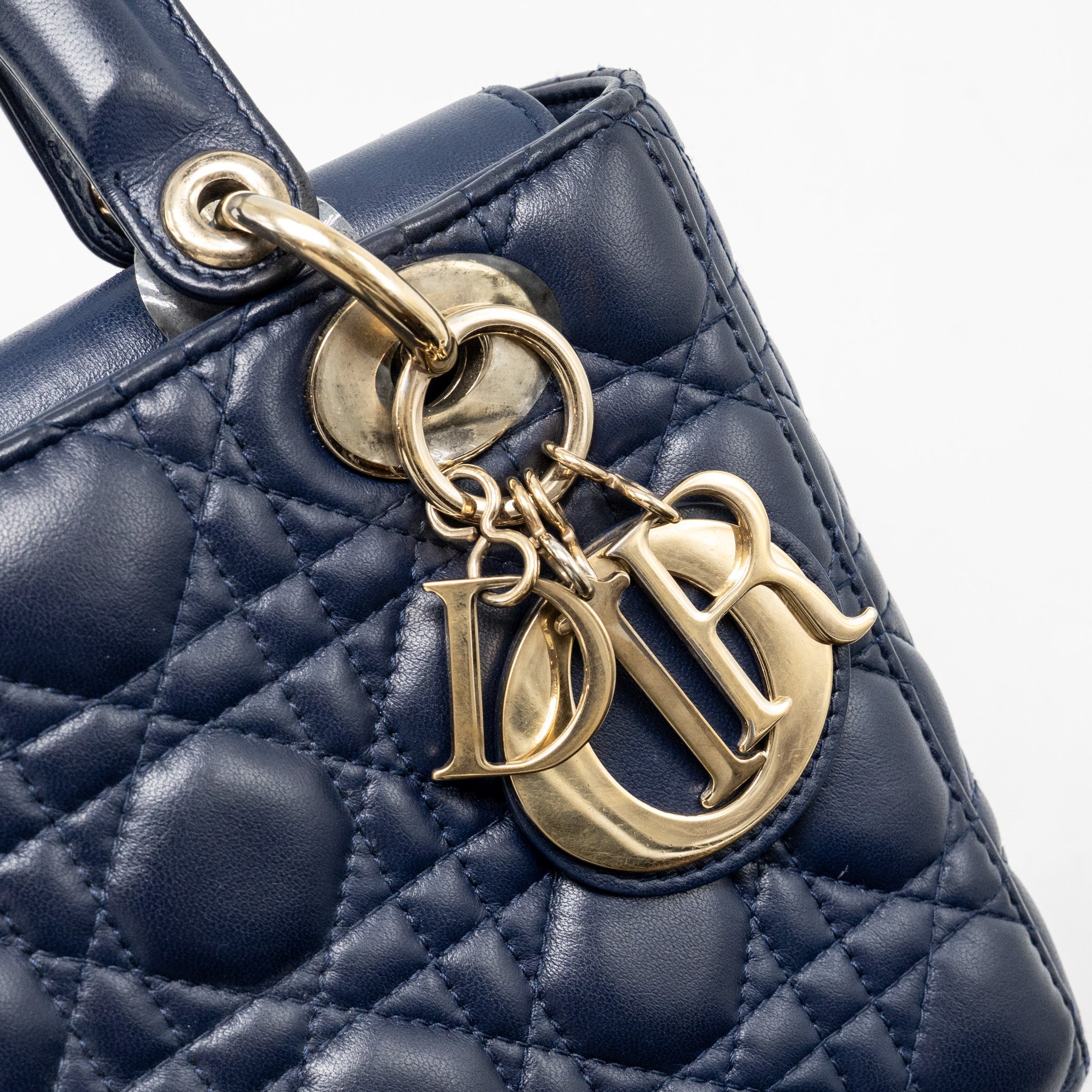 DIOR MY ABC SMALL LADY DIOR LAMBSKIN DARK BLUE LGHW