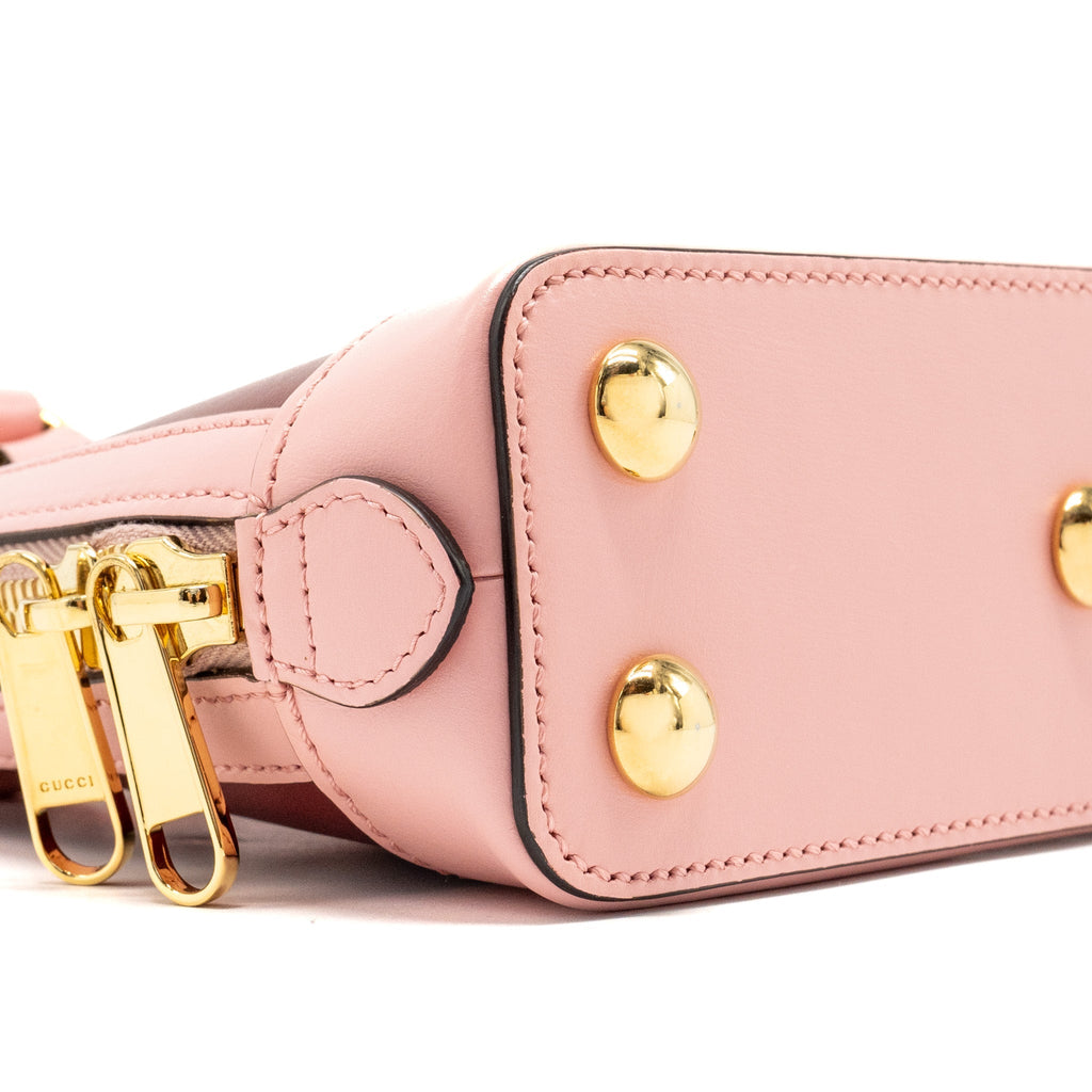 GUCCI HORSEBIT 1955 MINI TOP HANDLE BAG CALFSKIN MULTICOLOUR PINK GHW