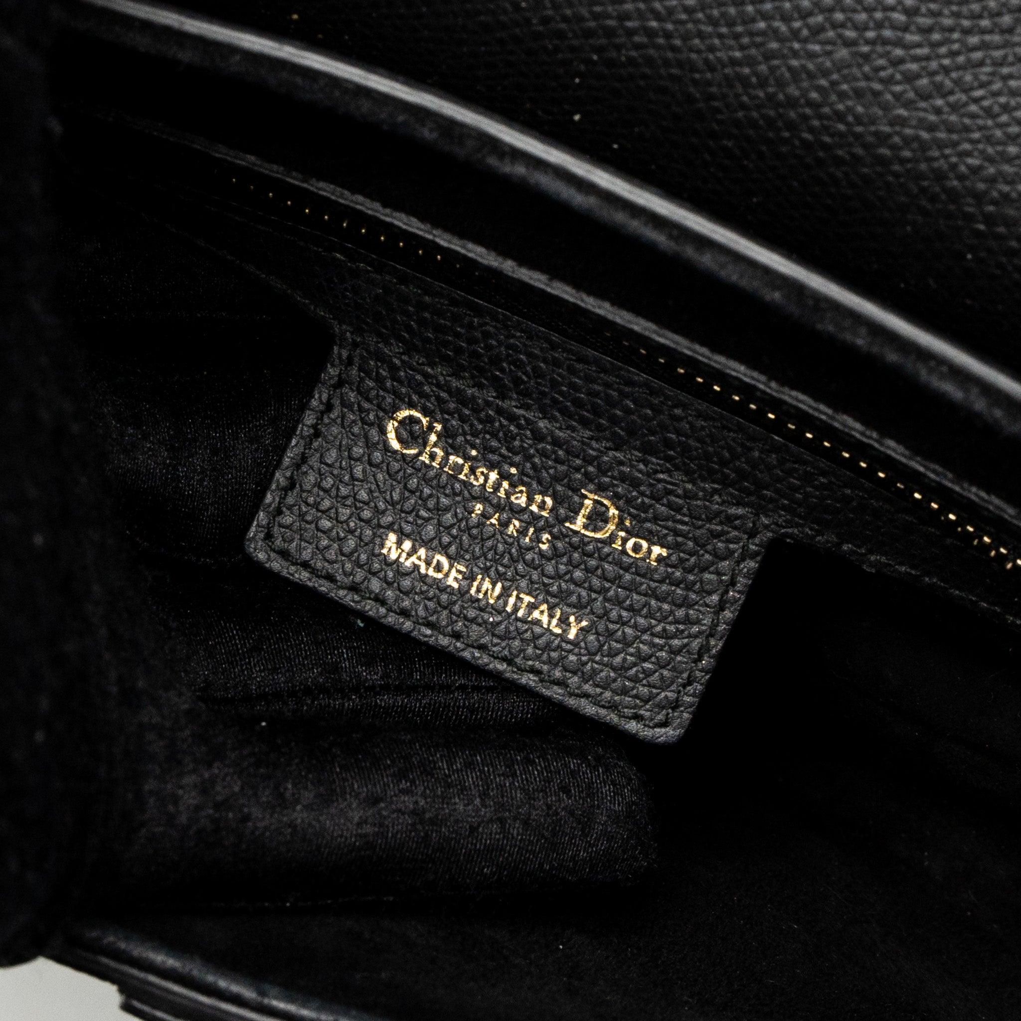 DIOR MEDIUM SADDLE BAG GRAINED CALFSKIN BLACK GWH