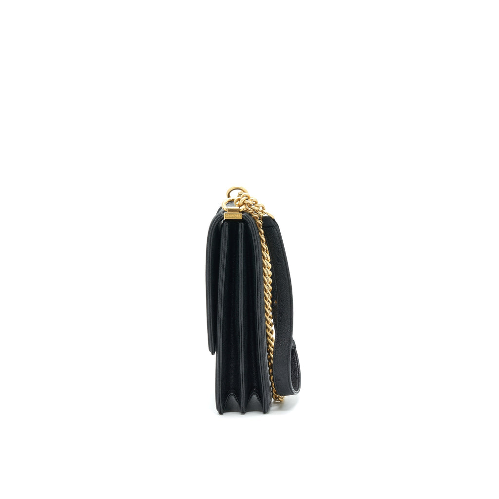 CHANEL VERTICAL BOY BAG CARVIAR LARGE BLACK GHW