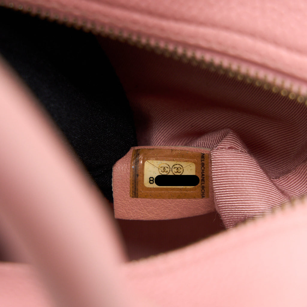 CHANEL VINTAGE BOWLING BAG CAVIAR LIGHT PINK LGHW