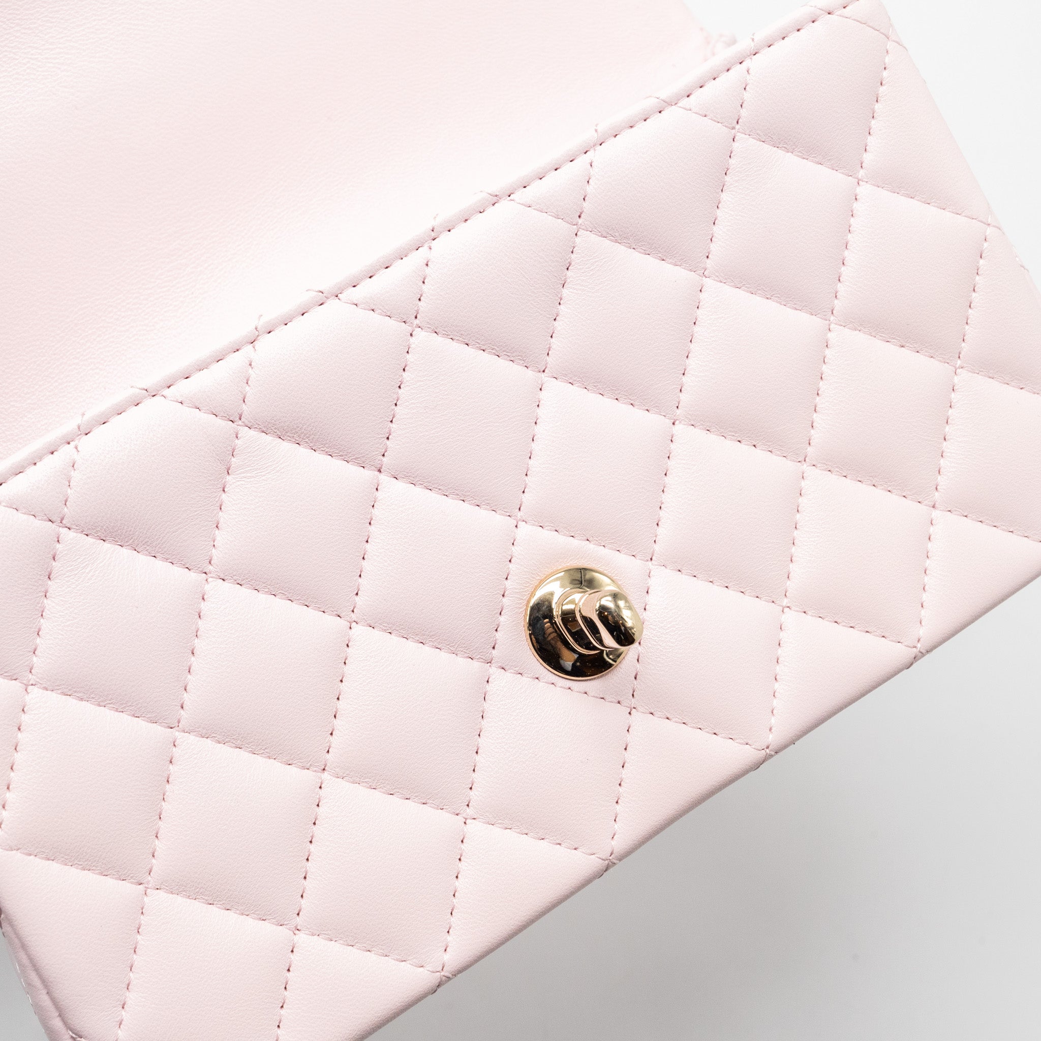 CHANEL TOP HANDLE MINI RECTANGULAR FLAP BAG LAMBSKIN LIGHT PINK LGHW(MICROCHIP)