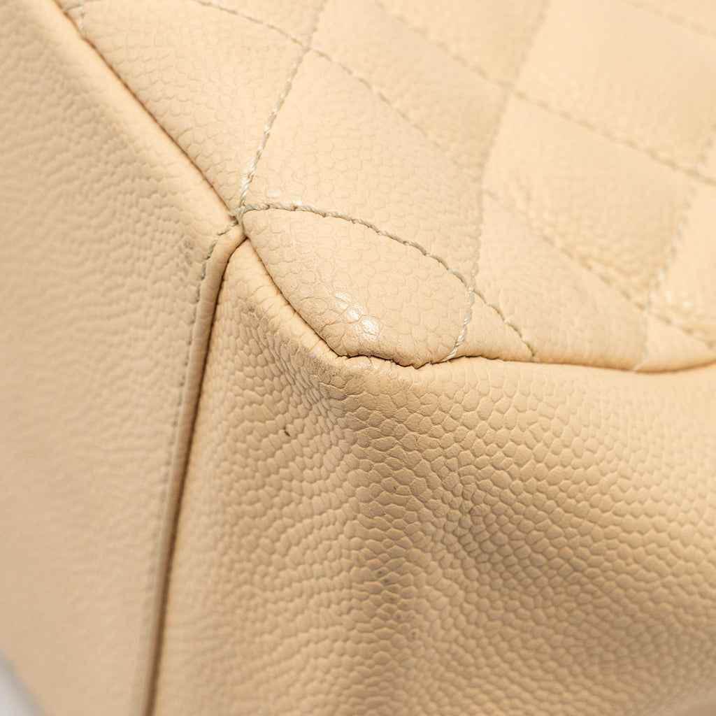 CHANEL GRAND SHOPPING TOTE BAG CAVIAR BEIGE SHW