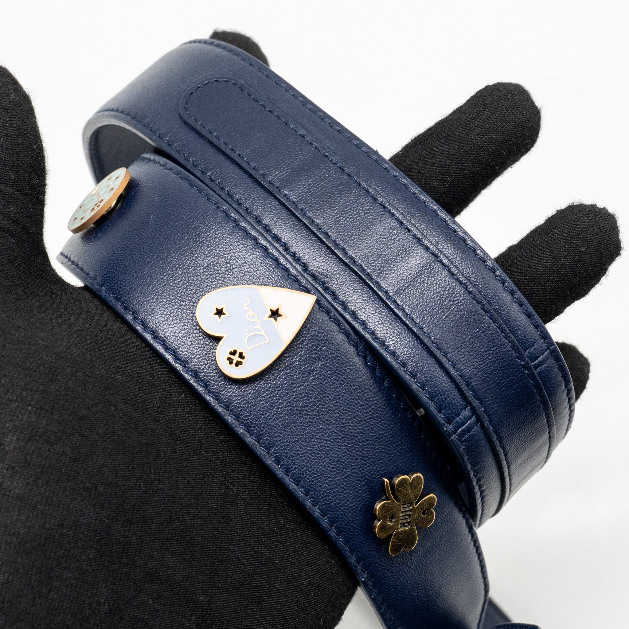 DIOR MY ABC SMALL LADY DIOR LAMBSKIN DARK BLUE LGHW