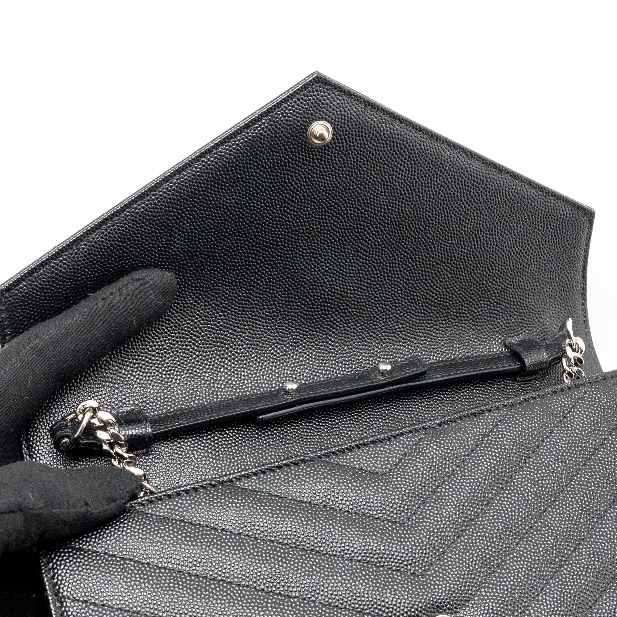 SAINT LAURENT/YSL ENVELOPE CHAIN WALLET CALFSKIN BLACK SHW