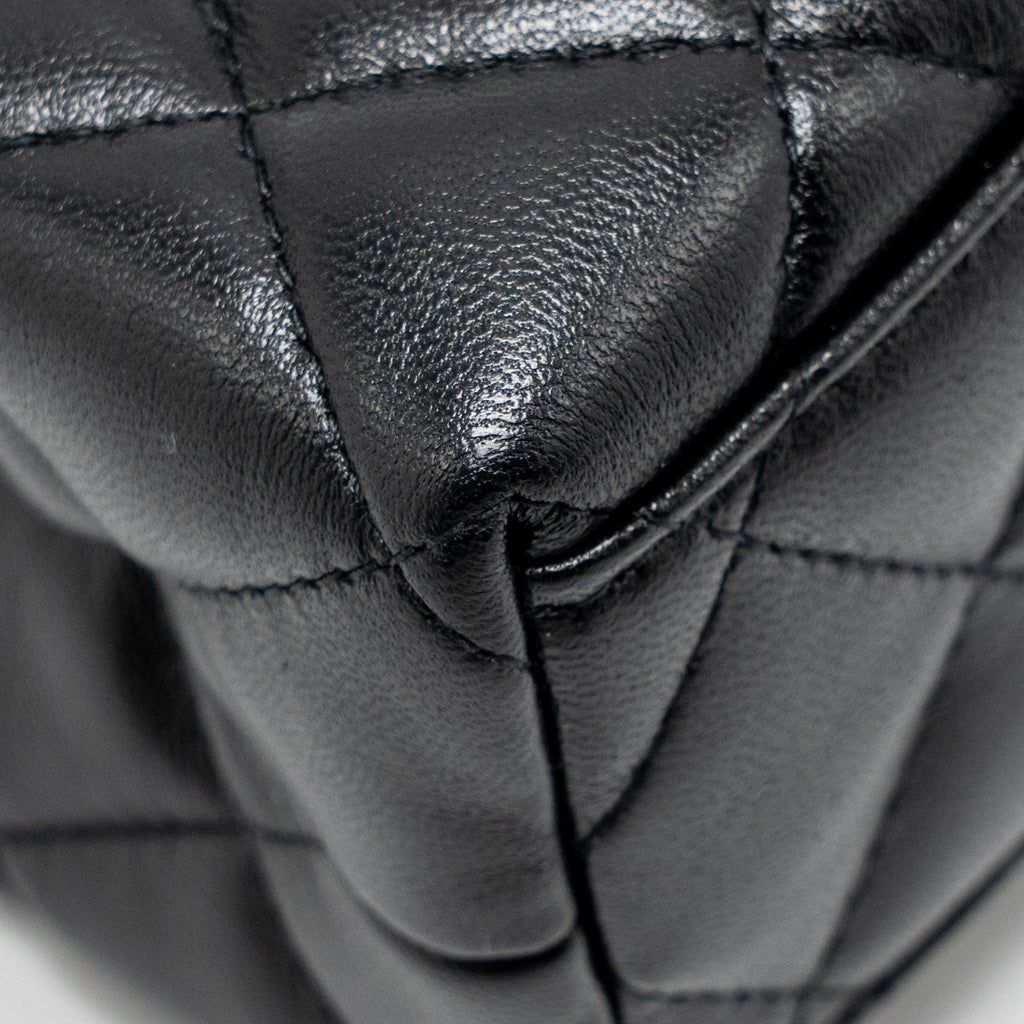 CHANEL 25A MINI KELLY SHOPPING TOTE BAG LAMBSKIN BLACK GHW (MICROCHIP)