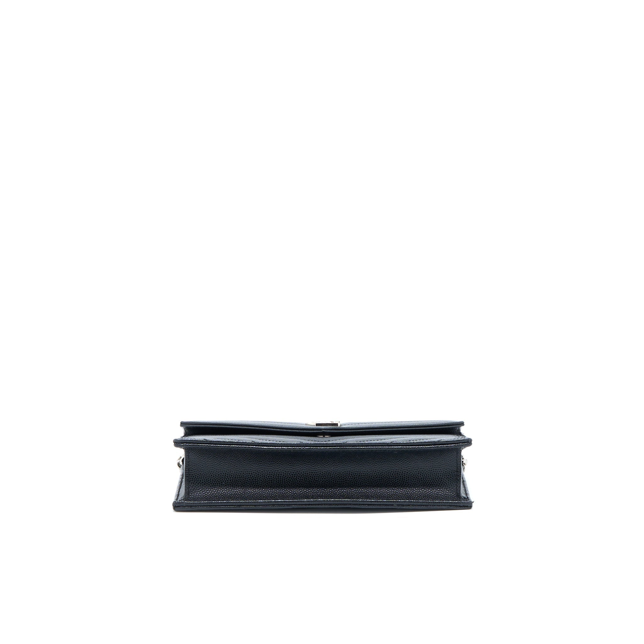 SAINT LAURENT/ YSL ENVELOPE WALLET ON CHAIN GRAIN CALFSKIN BLACK SHW