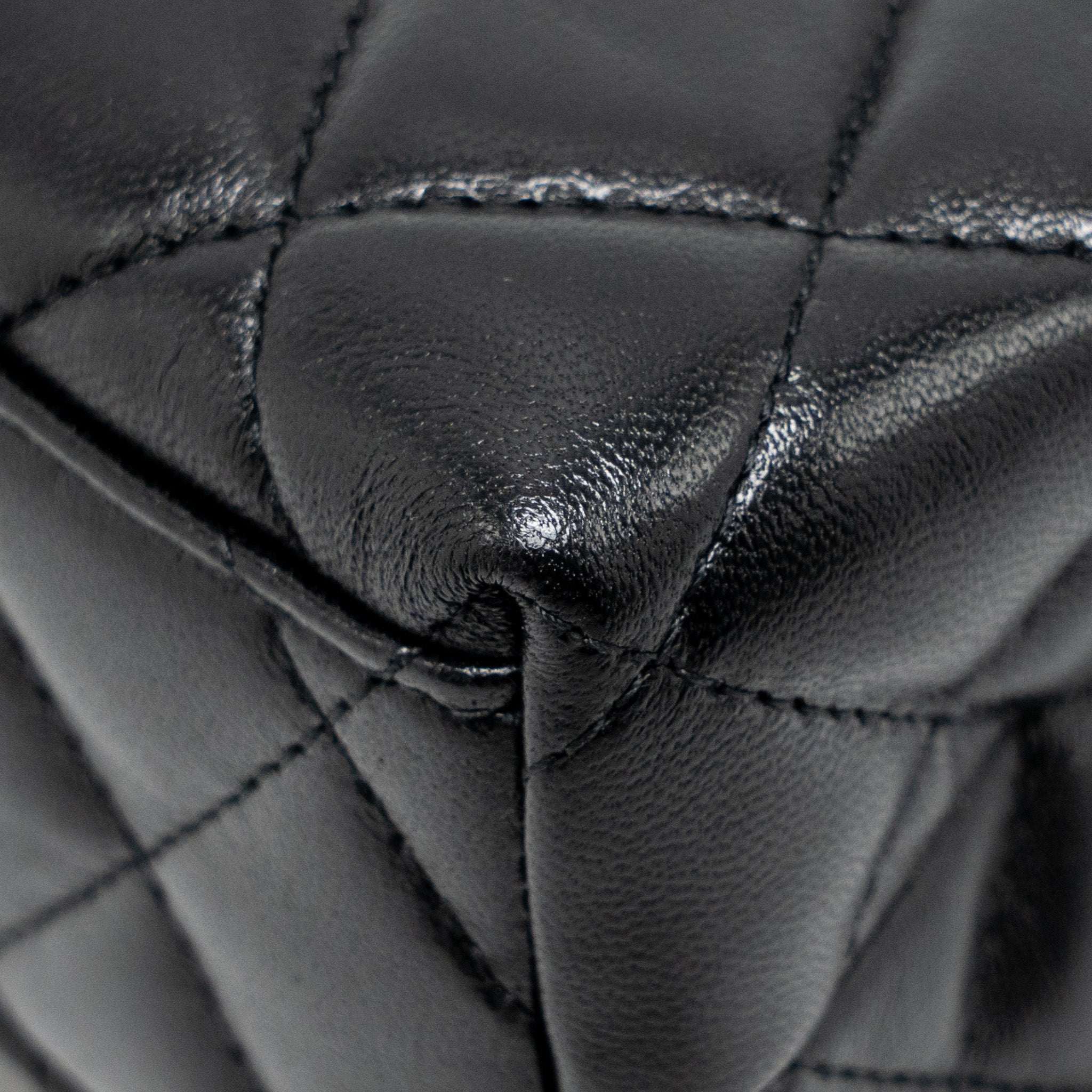CHANEL 25A MINI KELLY SHOPPING TOTE BAG LAMBSKIN BLACK GHW (MICROCHIP)