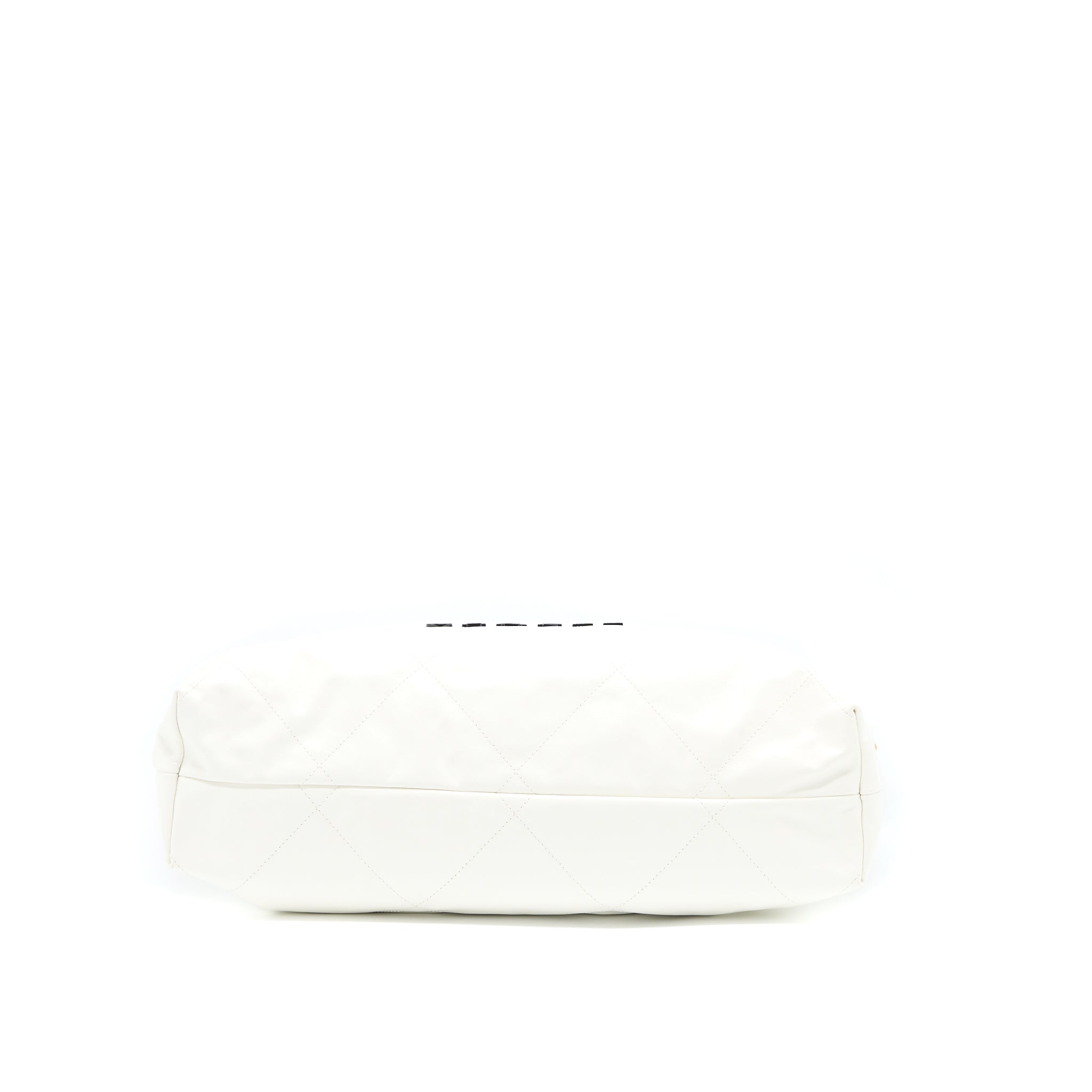 CHANEL LARGE 22 BAG CALFSKIN WHITE BRUSHED GHW (MICROCHIP)