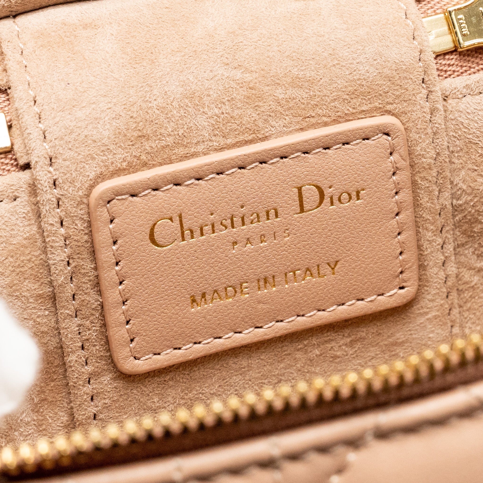 DIOR MICRO LADY DIOR VANITY CASE CANNAGE LAMBSKIN ROSE DES VENTS PINK LGHW