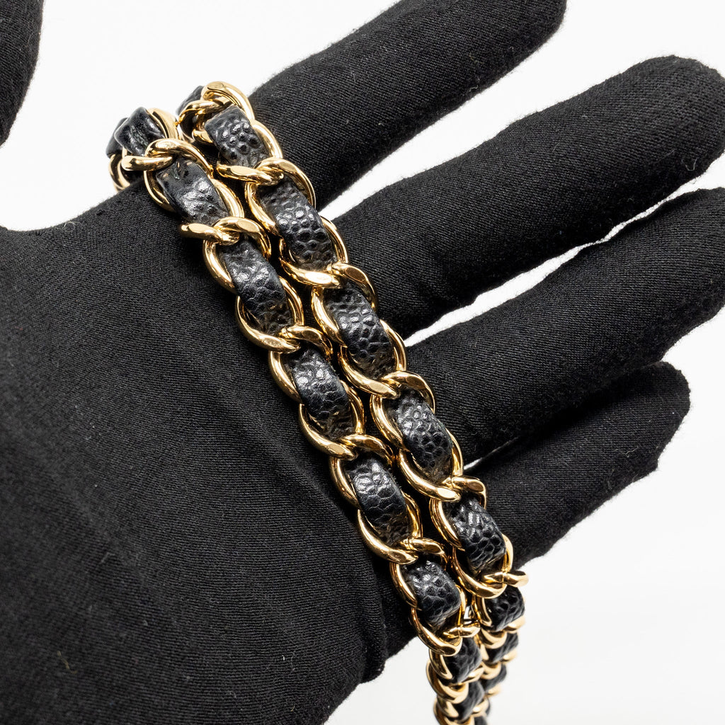 CHANEL MEDIUM CLASSIC DOUBLE FLAP BAG CAVIAR BLACK GHW