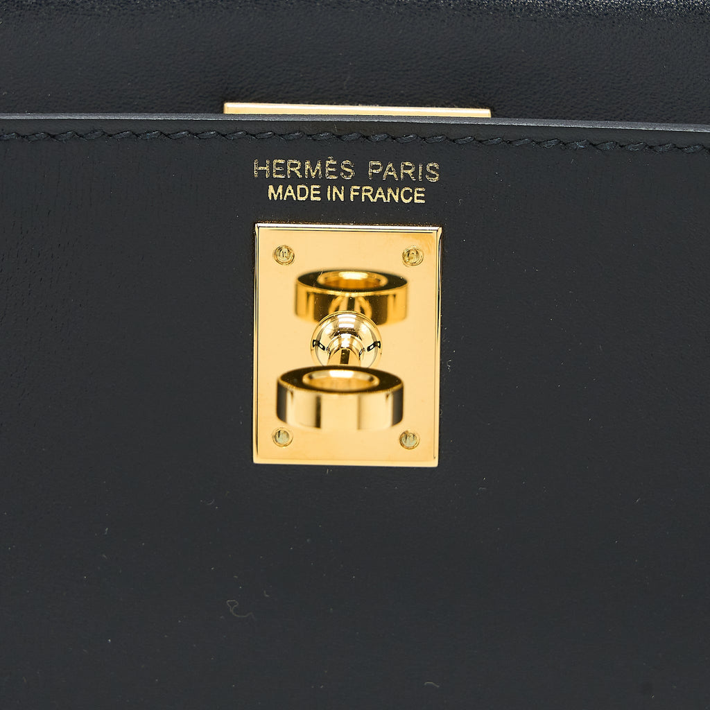 HERMES MINI KELLY II BOX BLACK GHW
