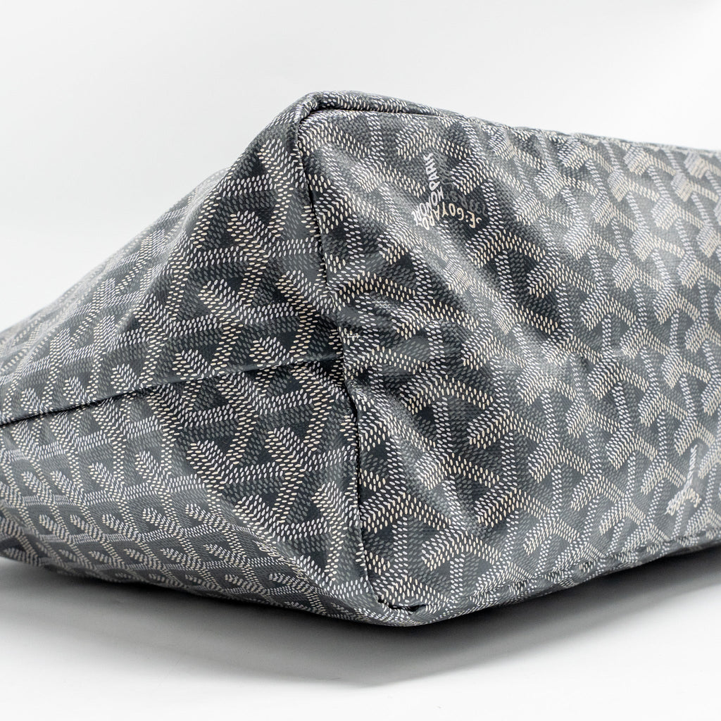 GOYARD SAINT LOUIS PM TOTE GOYARDINE CANVAS/CALFSKIN GREY SHW