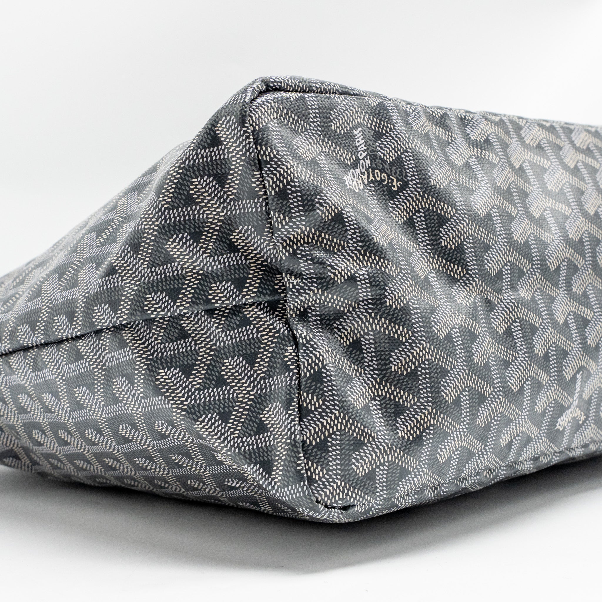 GOYARD SAINT LOUIS PM TOTE GOYARDINE CANVAS/CALFSKIN GREY SHW