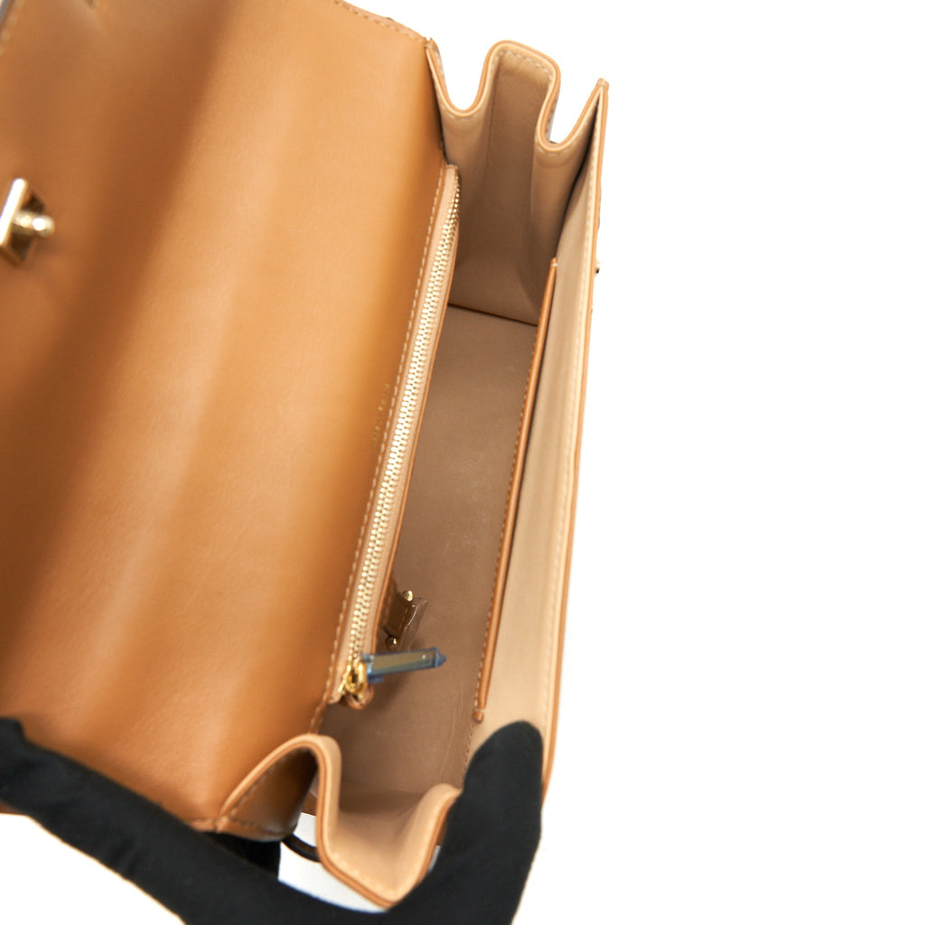 DELVAUX TEMPETE TOTE BAG CARAMEL WITH LGHW
