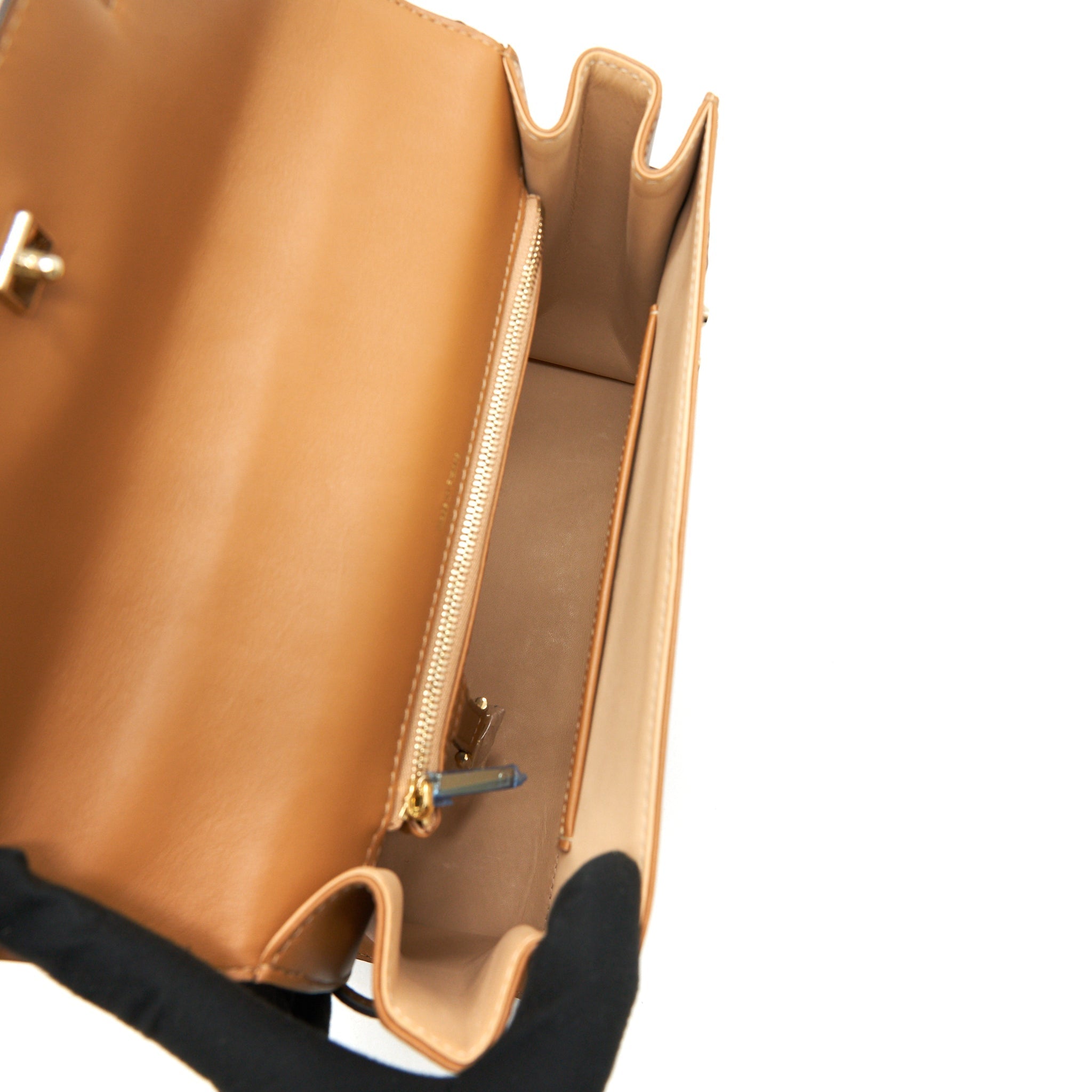 DELVAUX TEMPETE TOTE BAG CARAMEL WITH LGHW
