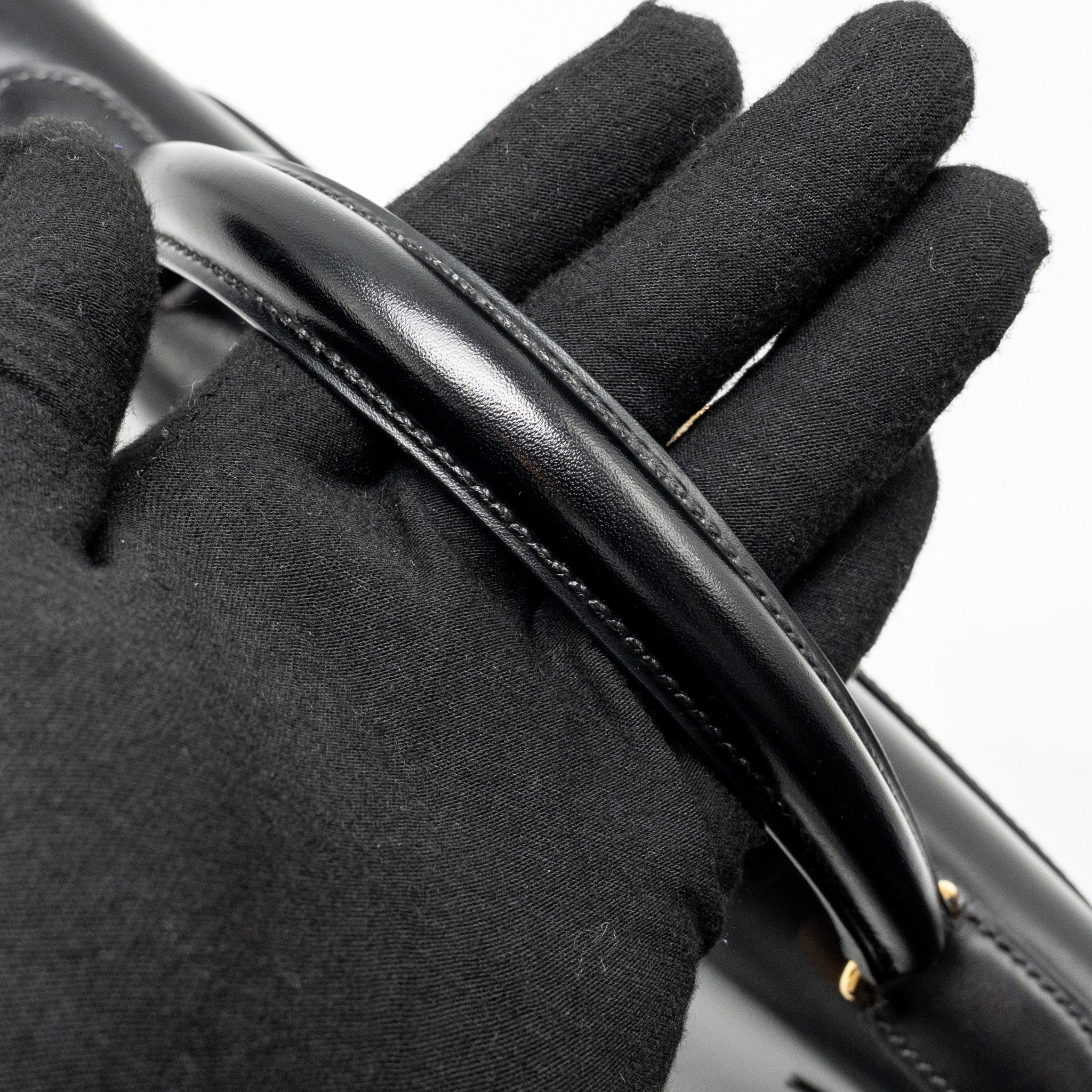 HERMES KELLY 32 BOX BLACK GHW