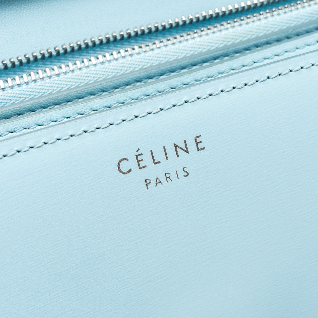 CELINE MEDIUM CLASSIC BOX BAG CALFSKIN LIGHT BLUE SHW