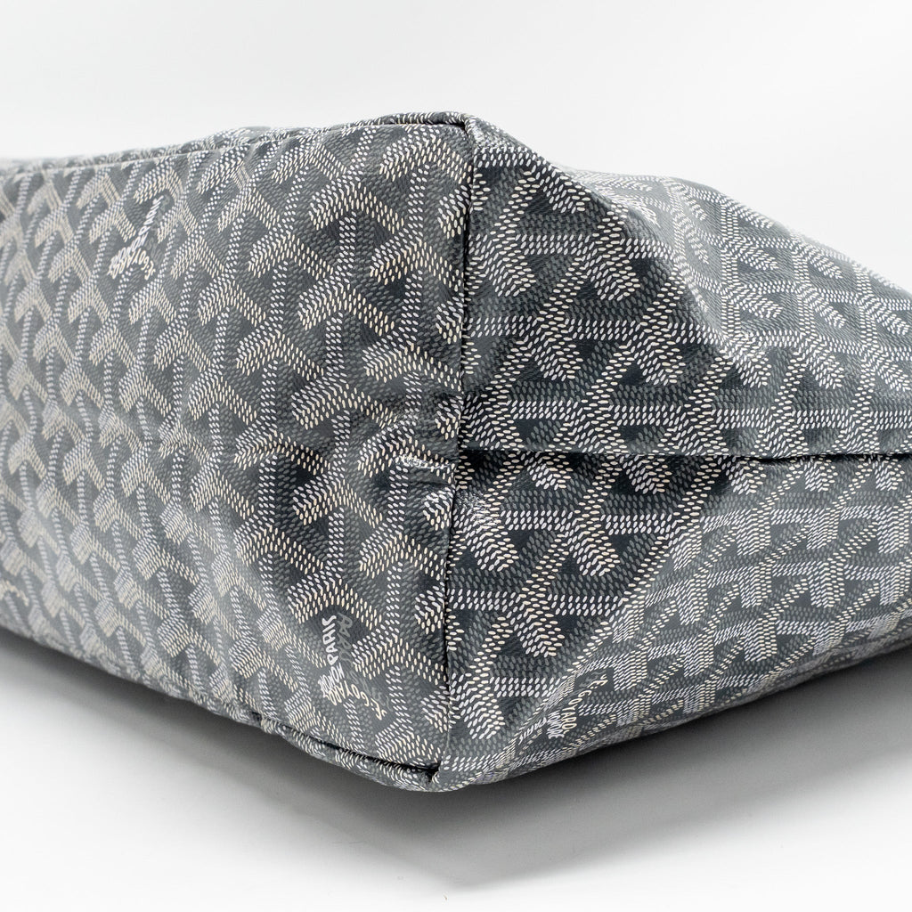 GOYARD SAINT LOUIS PM TOTE GOYARDINE CANVAS/CALFSKIN GREY SHW
