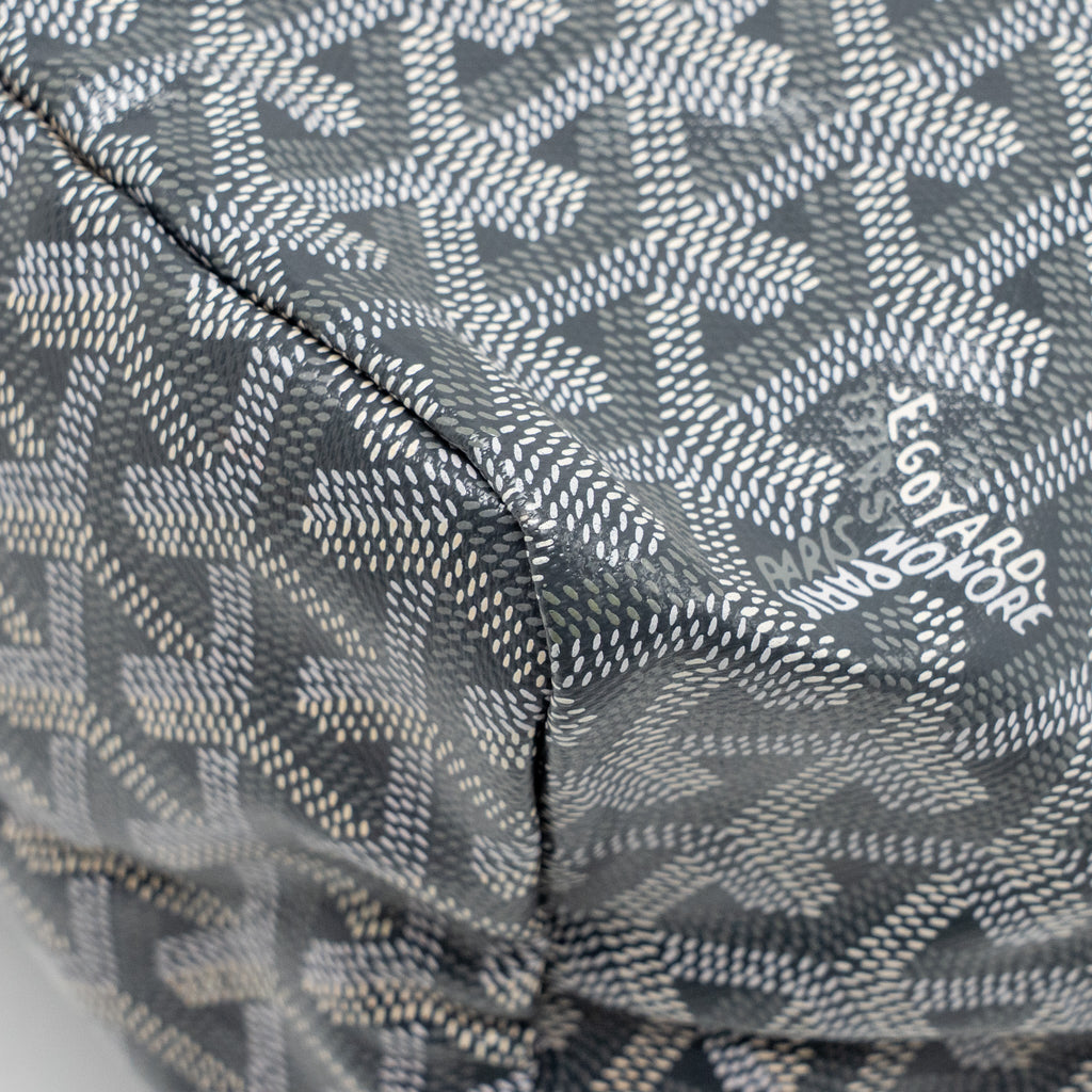 GOYARD SAINT LOUIS PM TOTE GOYARDINE CANVAS/CALFSKIN GREY SHW