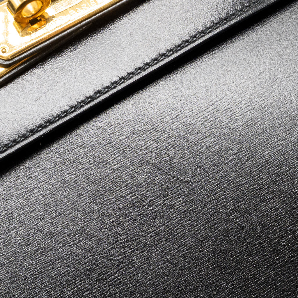 HERMES KELLY 32 BOX BLACK GHW