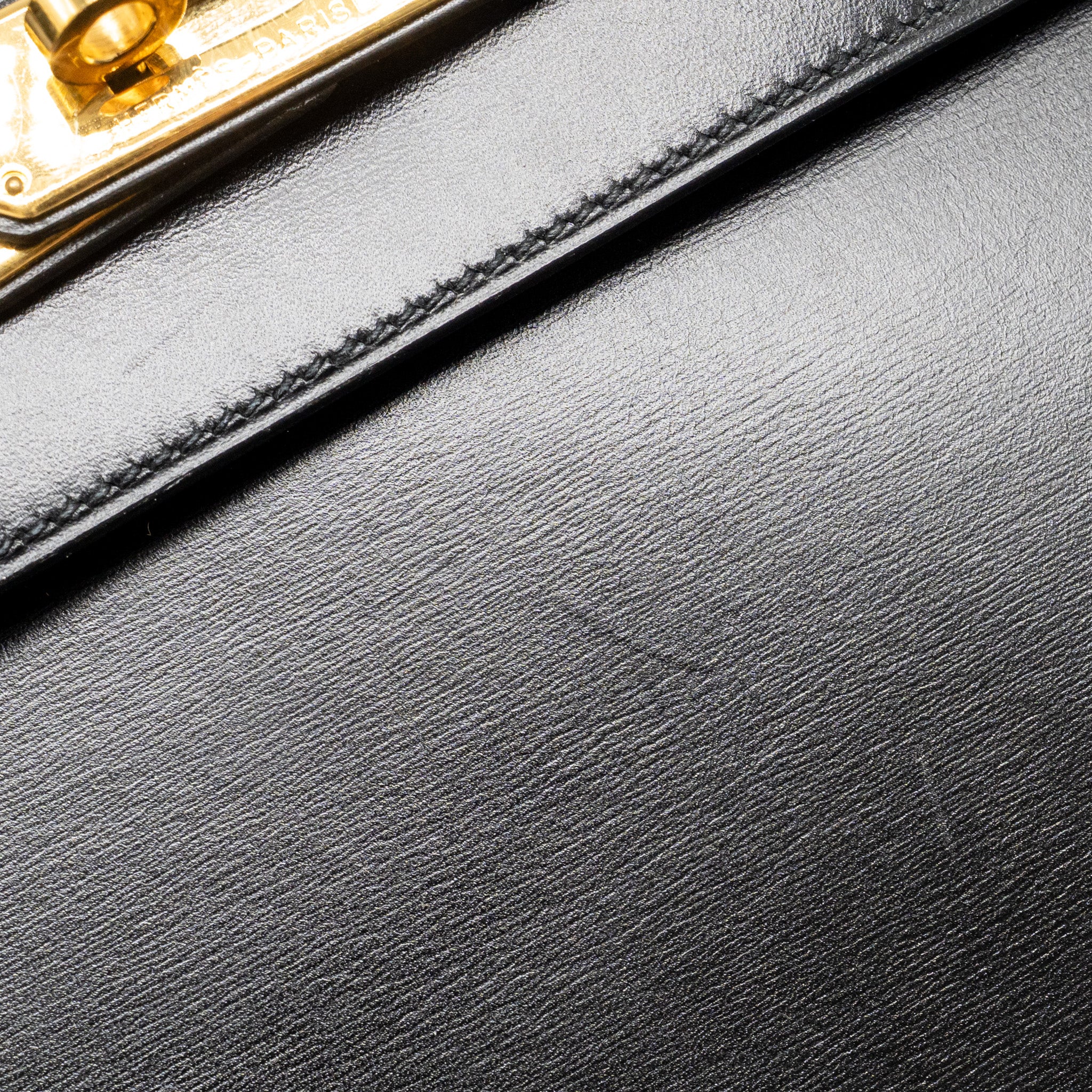 HERMES KELLY 32 BOX BLACK GHW
