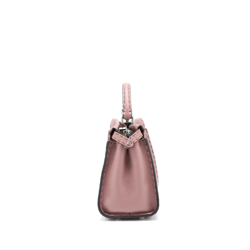 FENDI MINI PEEKABOO GRAINED CALFSKIN PINK SHW