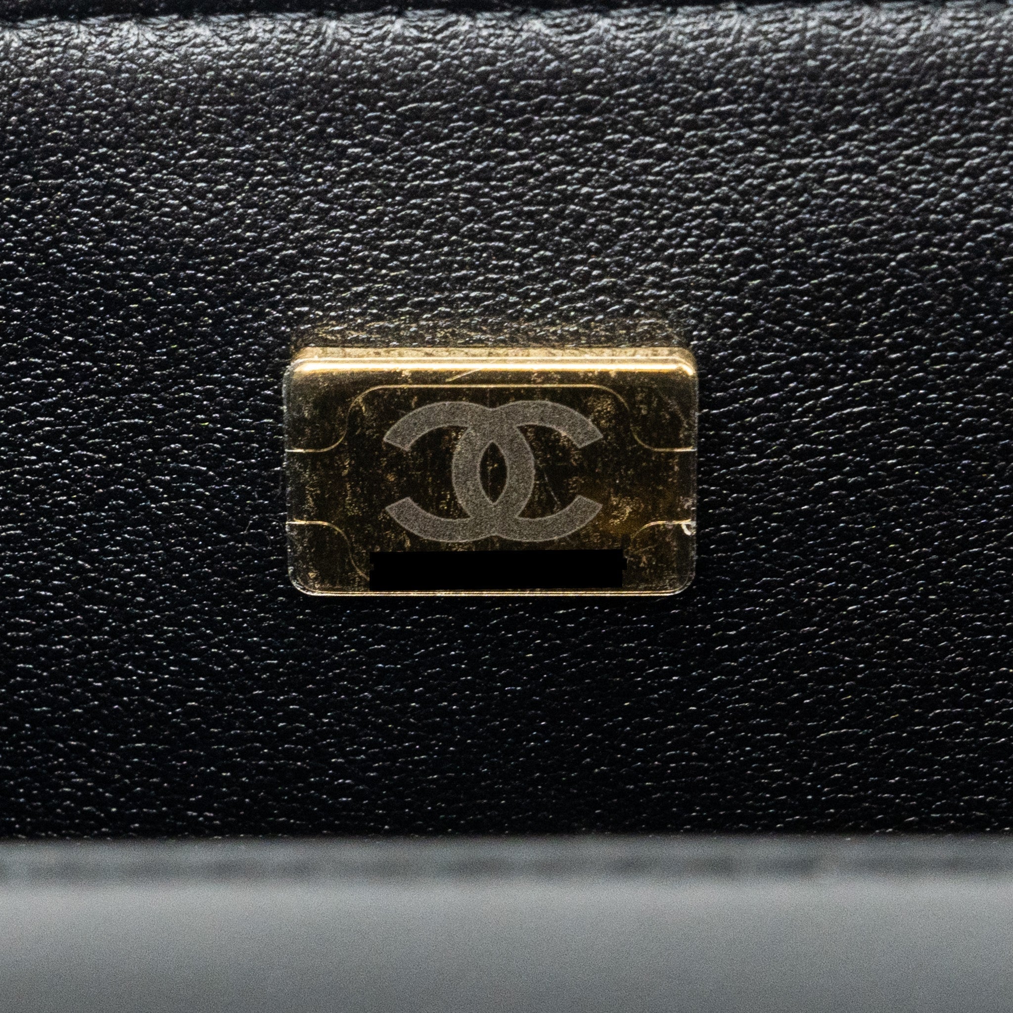 CHANEL TOP HANDLE MINI RECTANGULAR FLAP BAG LAMBSKIN BLACK LGHW(MICROCHIP)