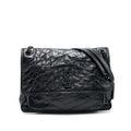 SAINT LAURENT NIKI LARGE BAG IN BLACK AND BLACK HARDWARE