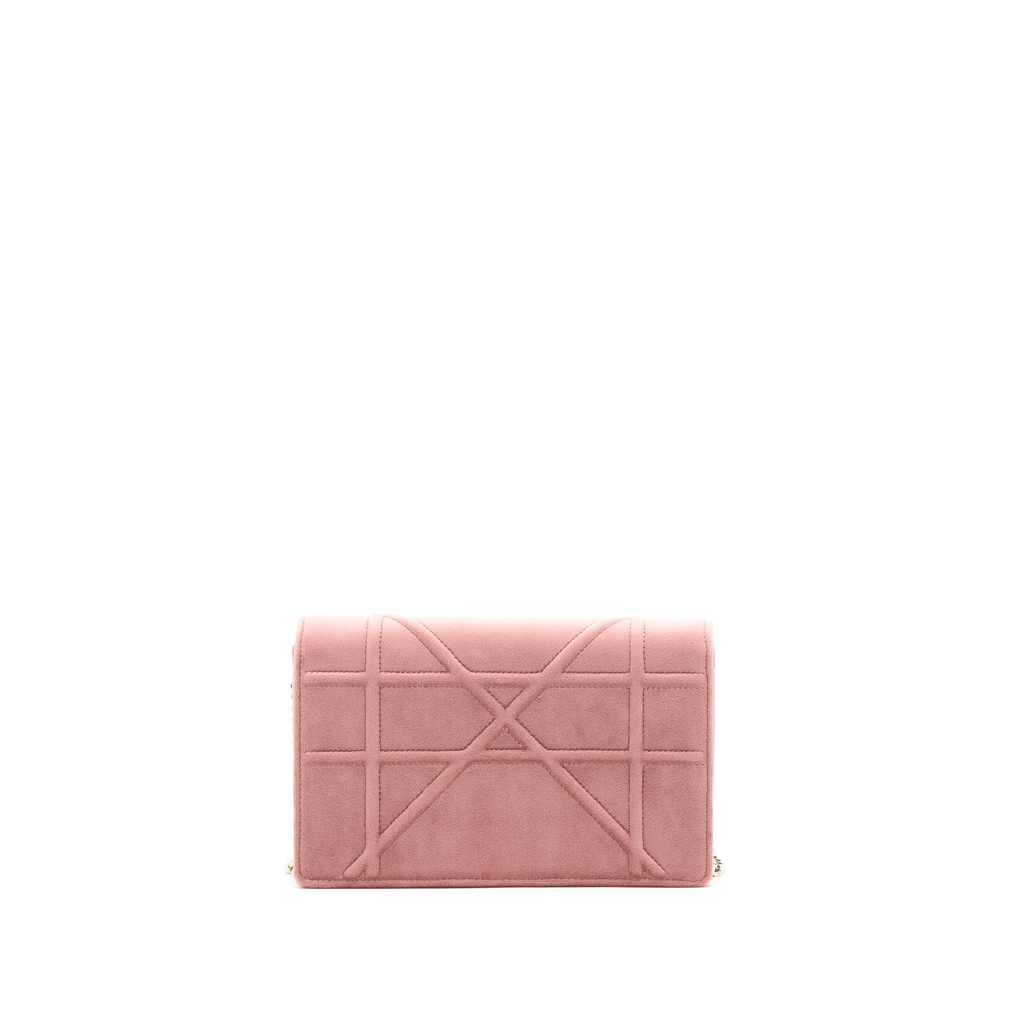 DIOR DIORMA WALLET ON CHAIN VELVET PINK GHW