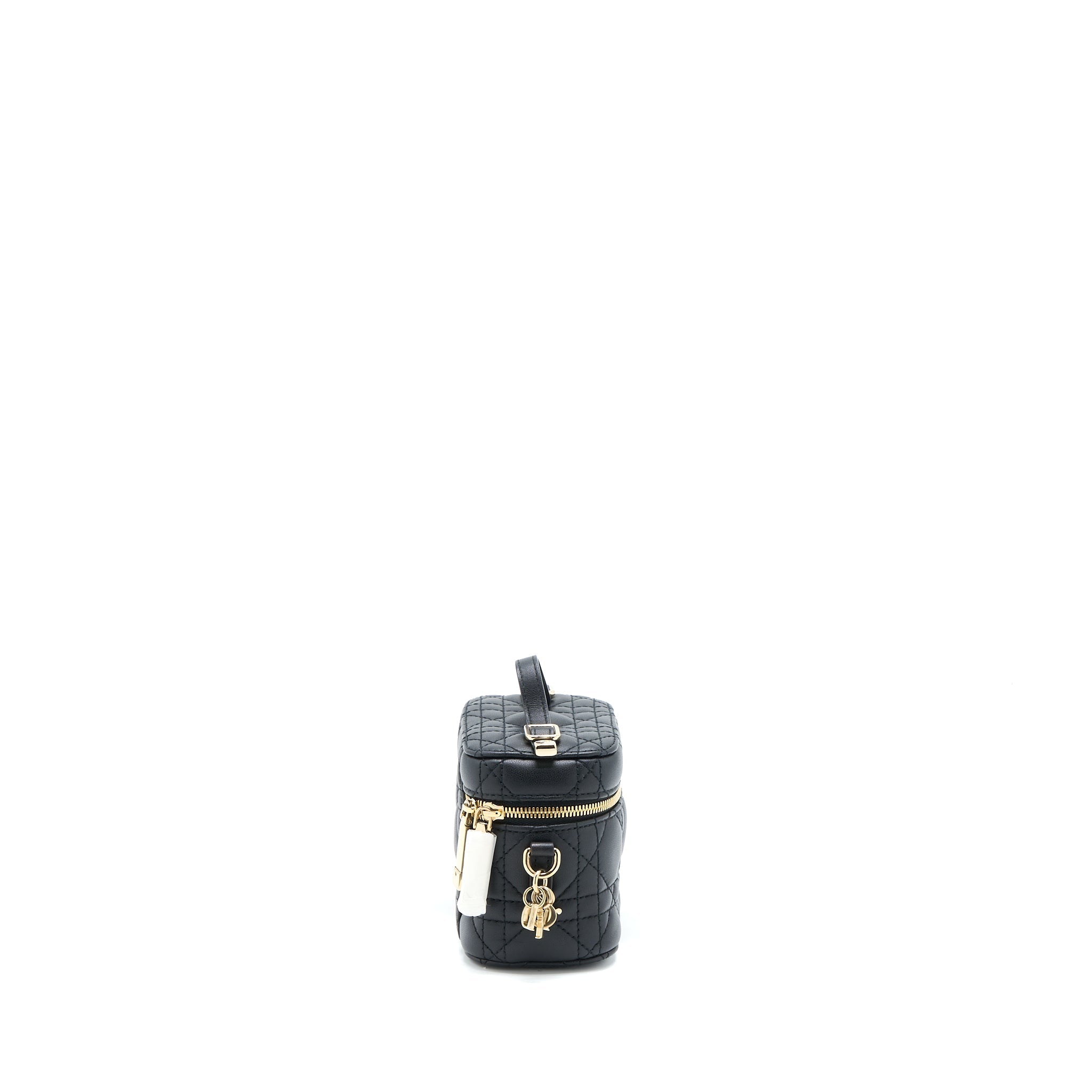 DIOR MICRO LADY DIOR VANITY CASE LAMBSKIN BLACK LGHW