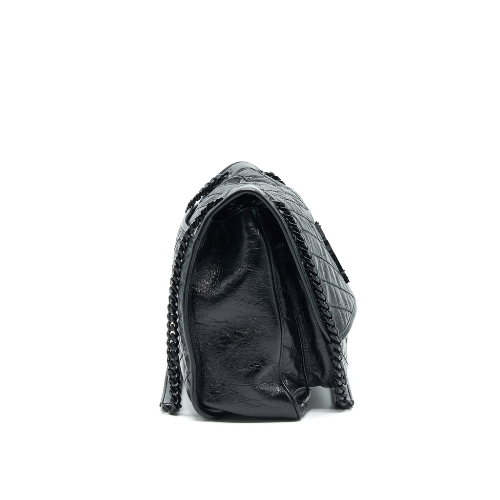 SAINT LAURENT NIKI LARGE BAG IN BLACK AND BLACK HARDWARE