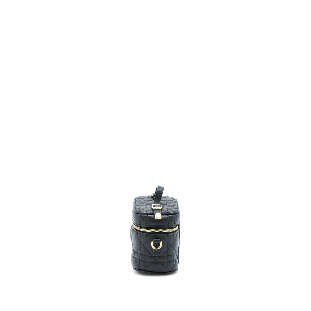 DIOR MICRO LADY DIOR VANITY CASE LAMBSKIN BLACK LGHW