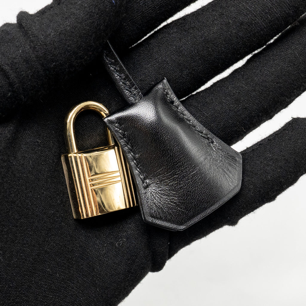 HERMES KELLY 32 BOX BLACK GHW