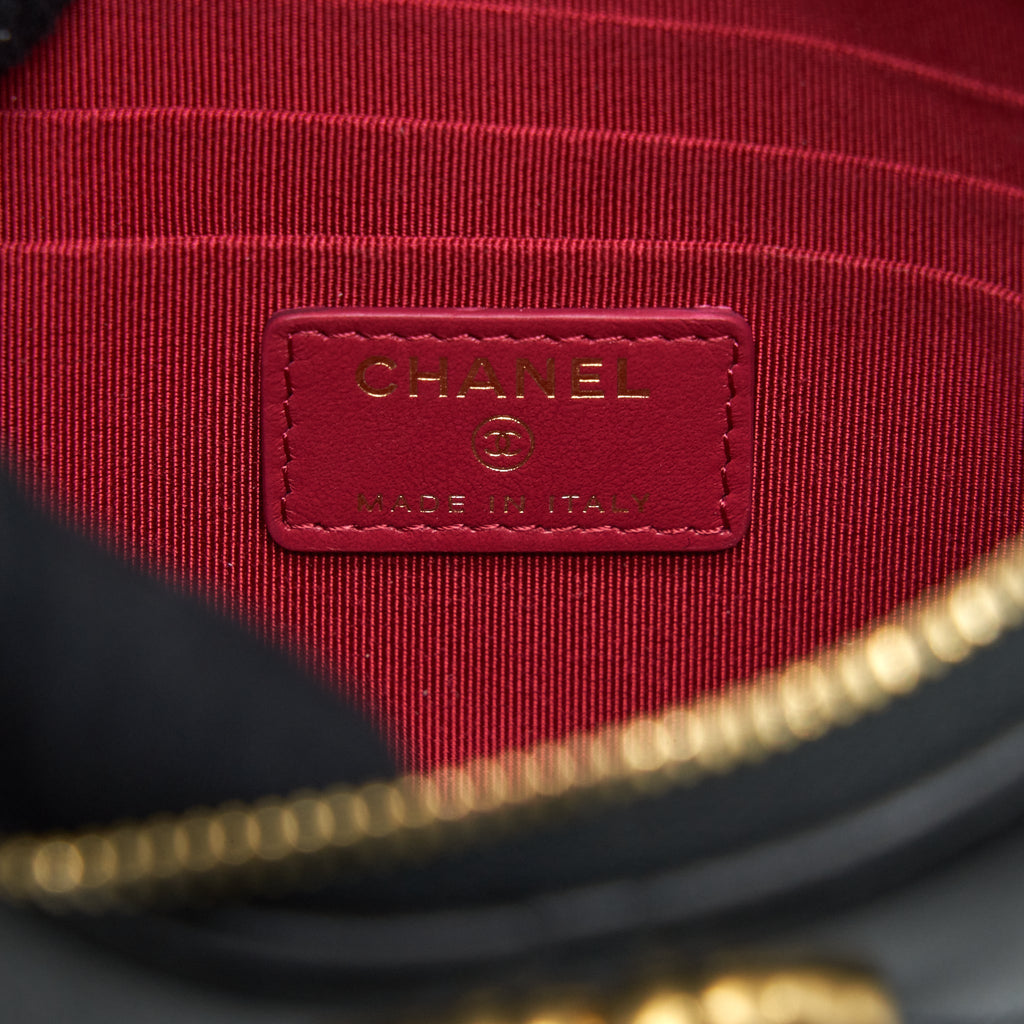 CHANEL 19 POUCH LAMBSKIN BLACK GHW