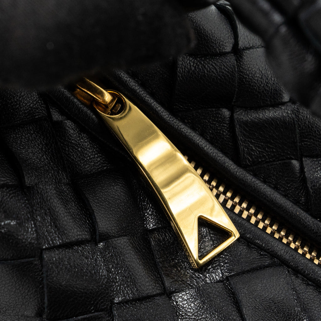 BOTTEGA VENETA MINI JODIE CHAIN BAG LAMBSKIN BLACK GHW