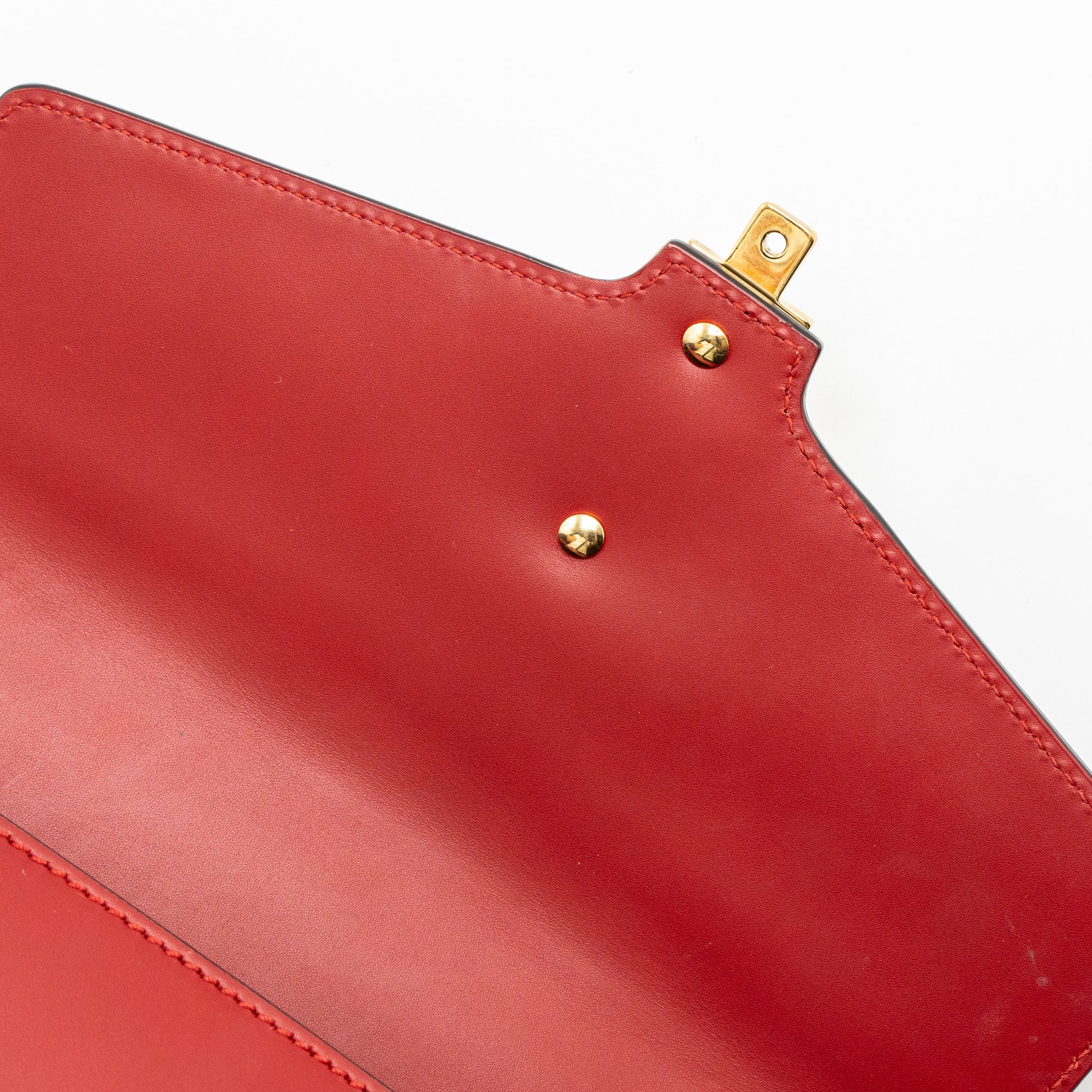 GUCCI SMALL SYLVIE BAG CALFSKIN RED GHW