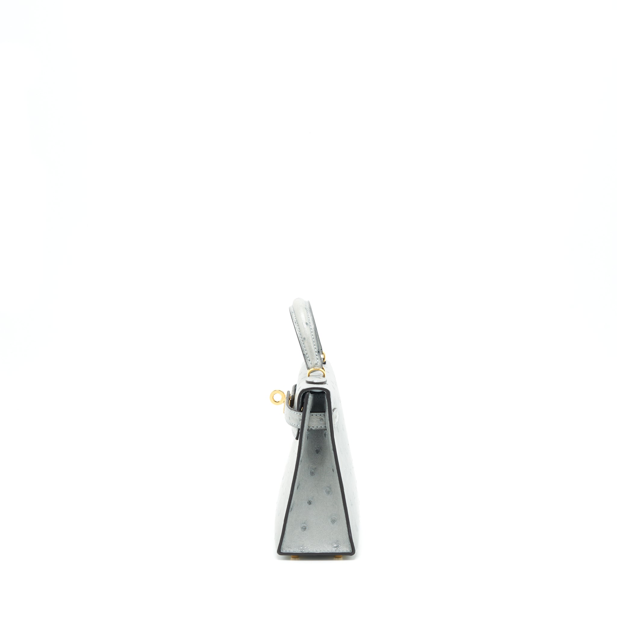 HERMES MINI KELLY Ⅱ OSTRICH BLUE GLACIER GHW