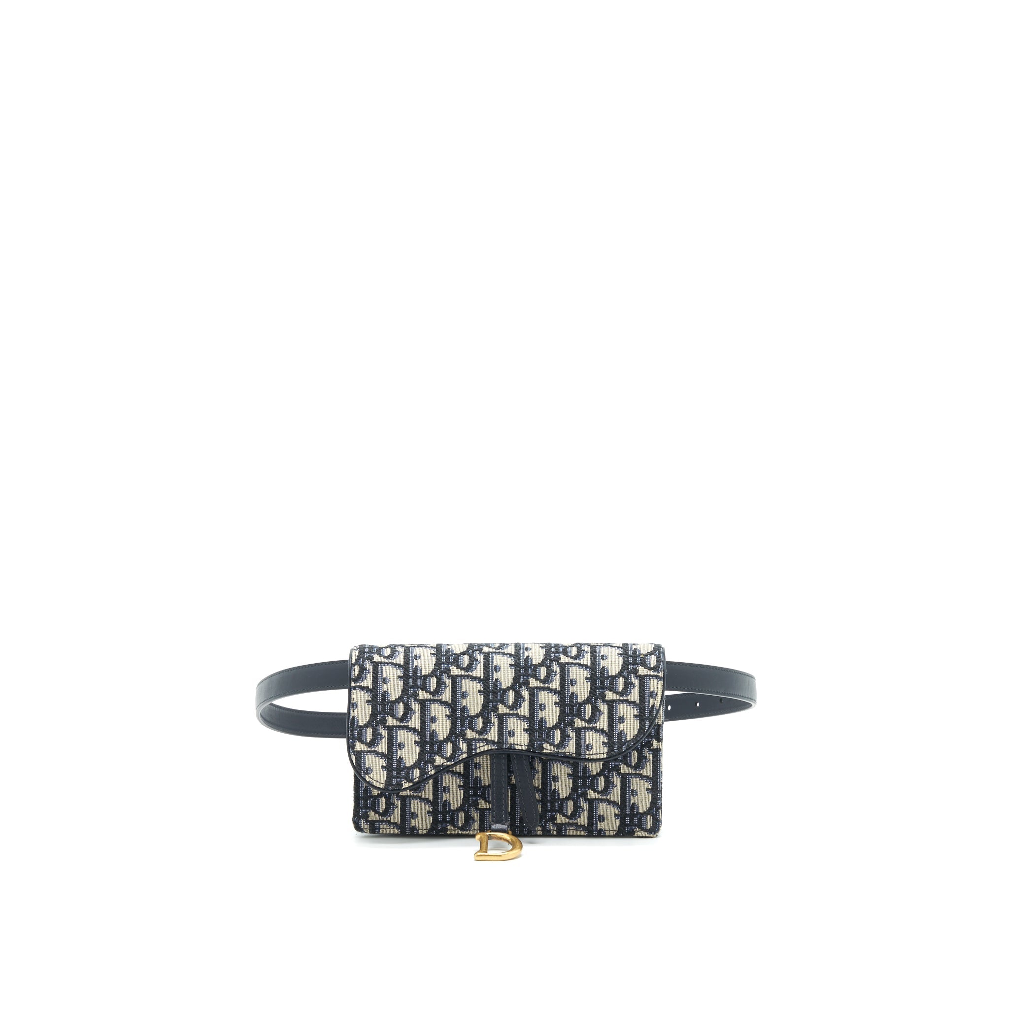 DIOR SADDLE BELT POUCH BLUE OBLIQUE JACQUARD