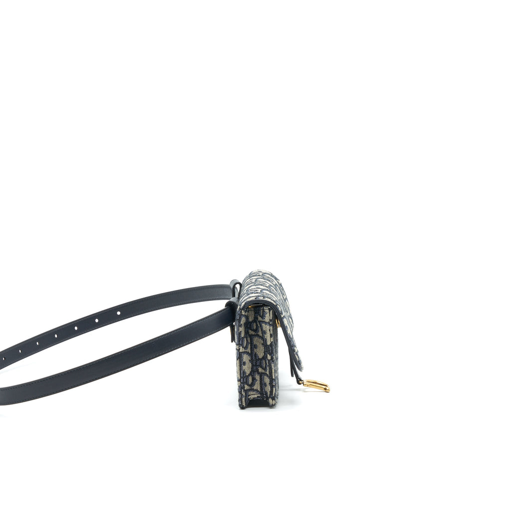 DIOR SADDLE BELT POUCH BLUE OBLIQUE JACQUARD