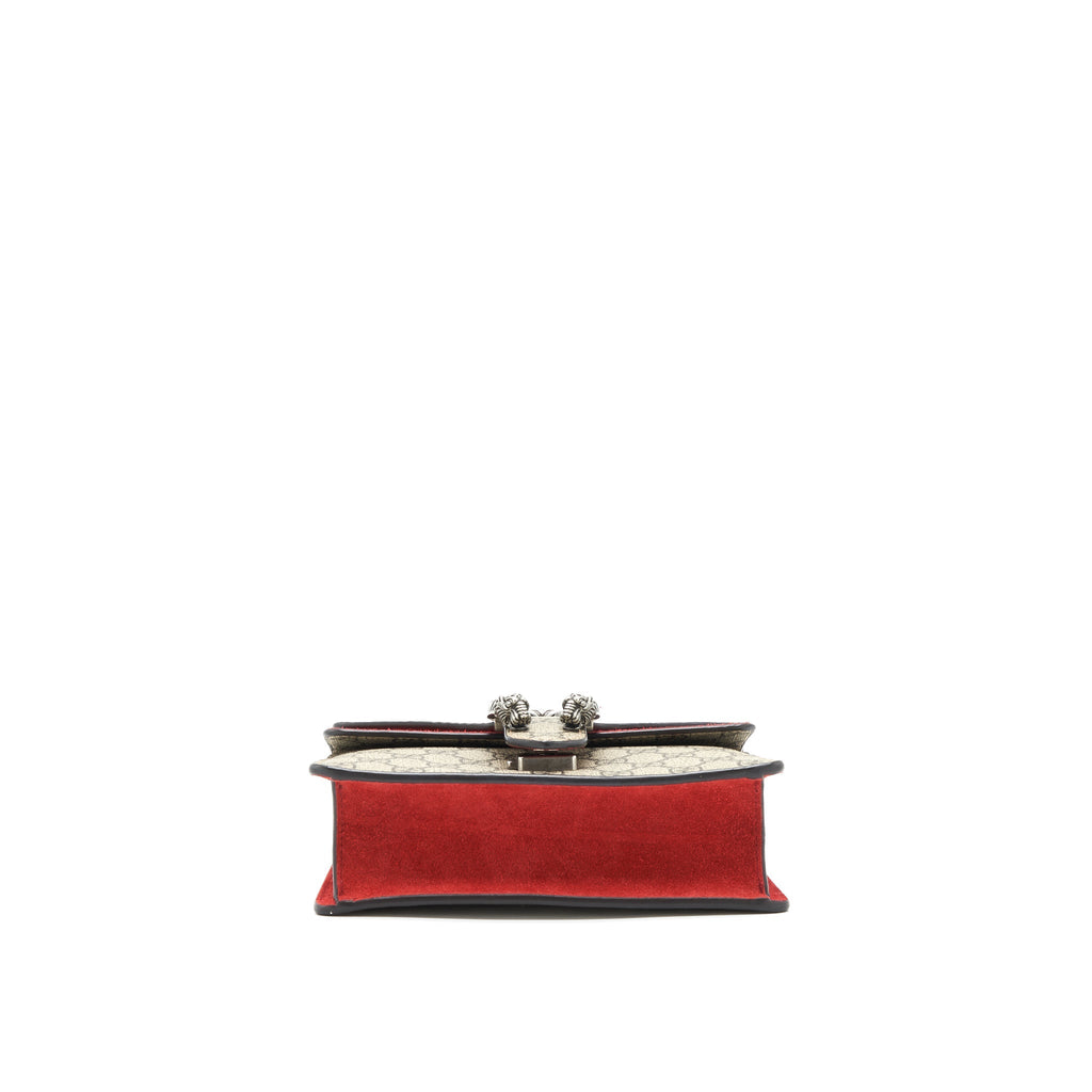 GUCCI MINI DIONYSUS RED SUEDE CROSSBODY BAG