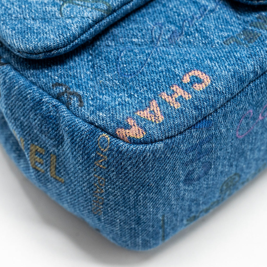 CHANEL 22P FLAP BAG DENIM BLUE GHW (MICROCHIP)