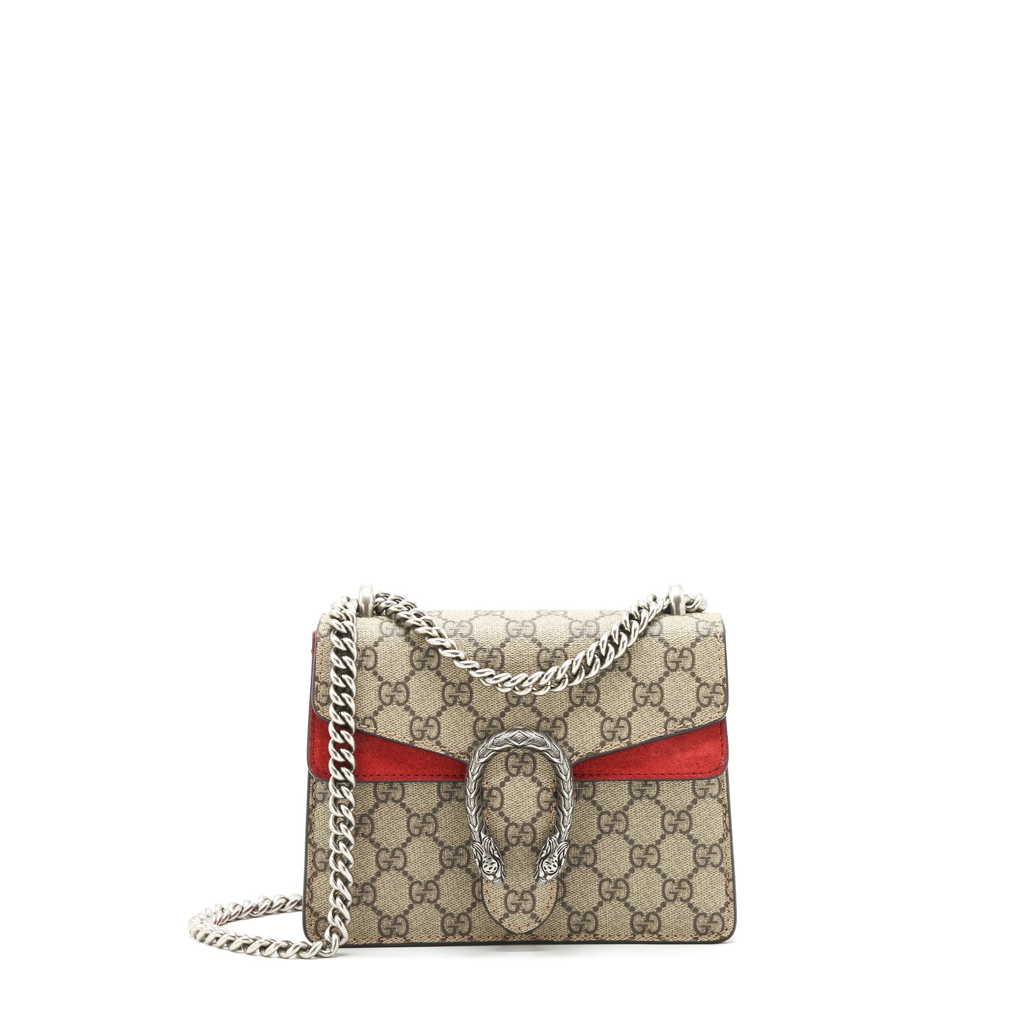 GUCCI MINI DIONYSUS RED SUEDE CROSSBODY BAG