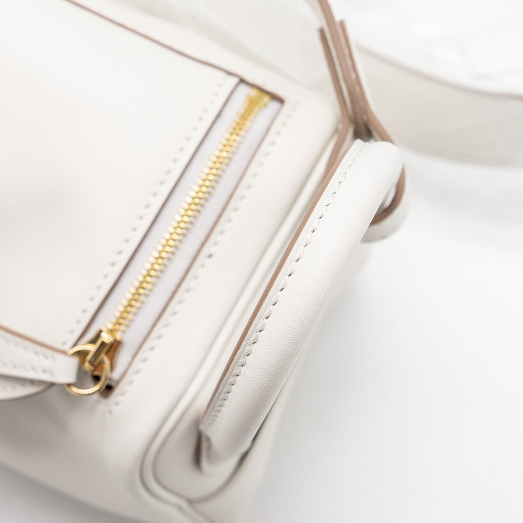 HERMES MINI LINDY SWIFT GRIS PALE / GRIS MEYER GHW