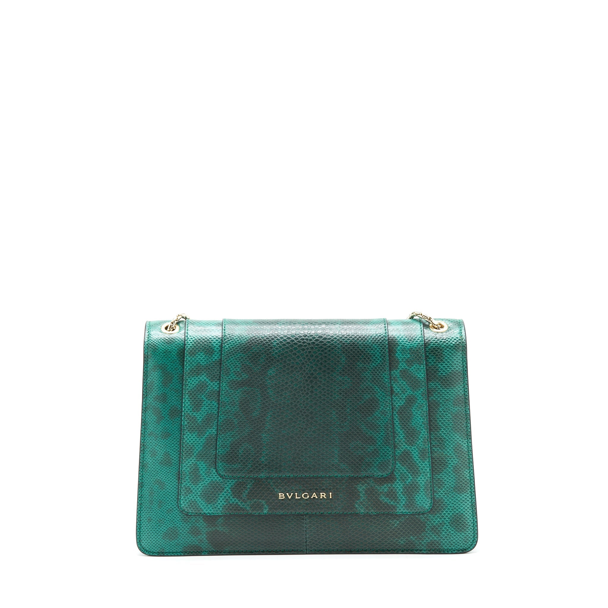 BVLGARI SERPENTI FOREVER SHOULDER BAG FOREST EMERALD GREEN SHINY KARUNG SKIN